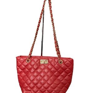Red Quilted Medium Shoulder Crossbody Bag BNWT